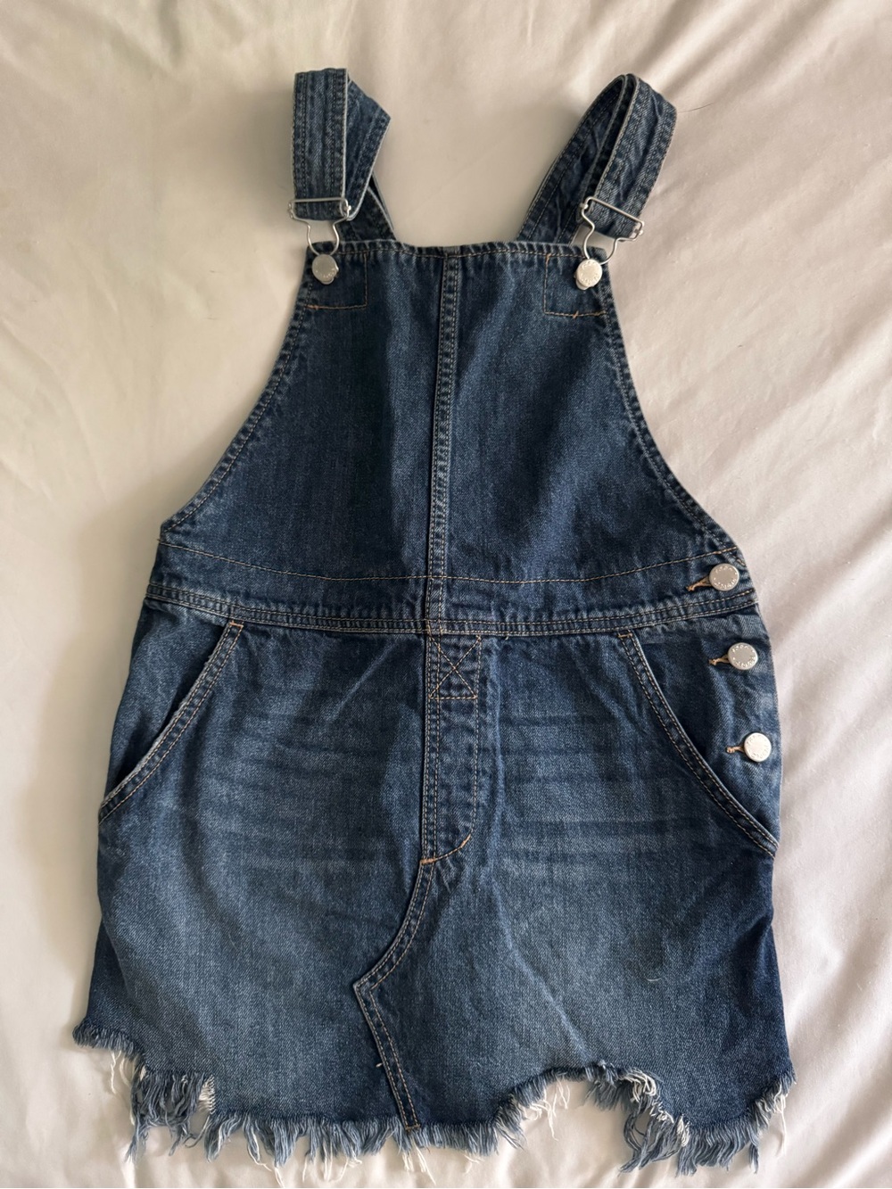 Free People Denim Overall Dress - Dark Blue